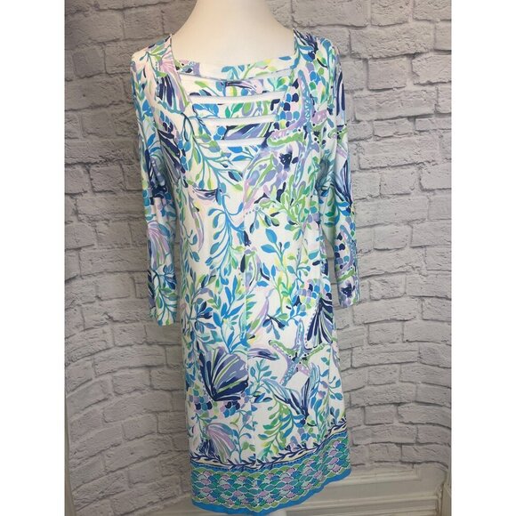 Lilly Pulitzer Ophelia Resort White Shell Beach Knit Dress Ladies Size Large - Picture 3 of 9